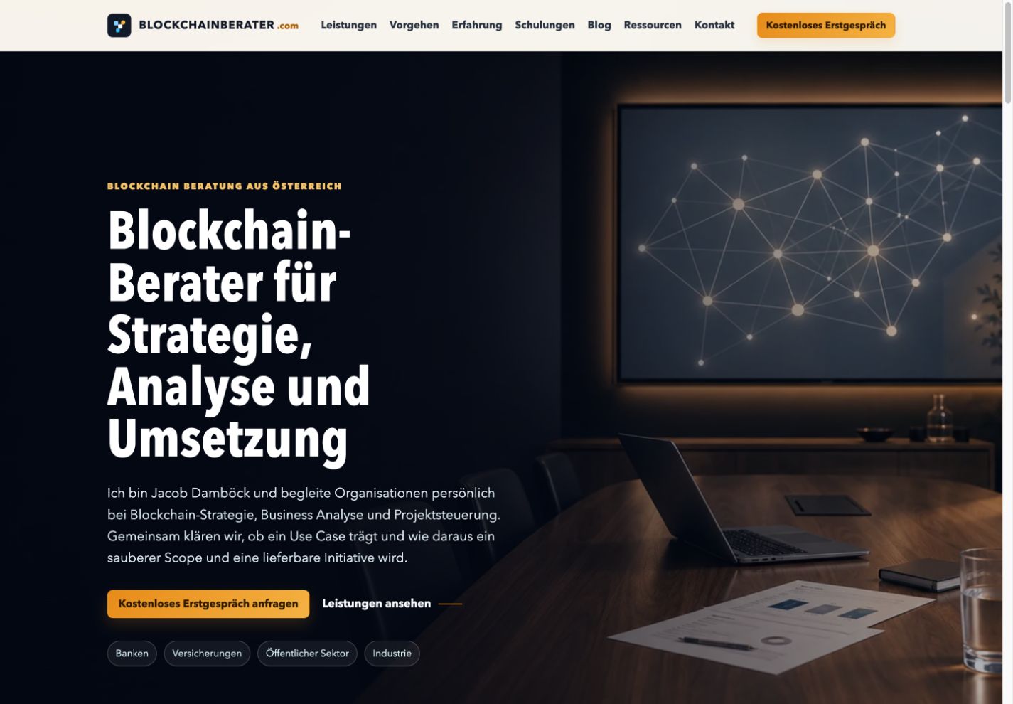 Startseite von Blockchainberater.com