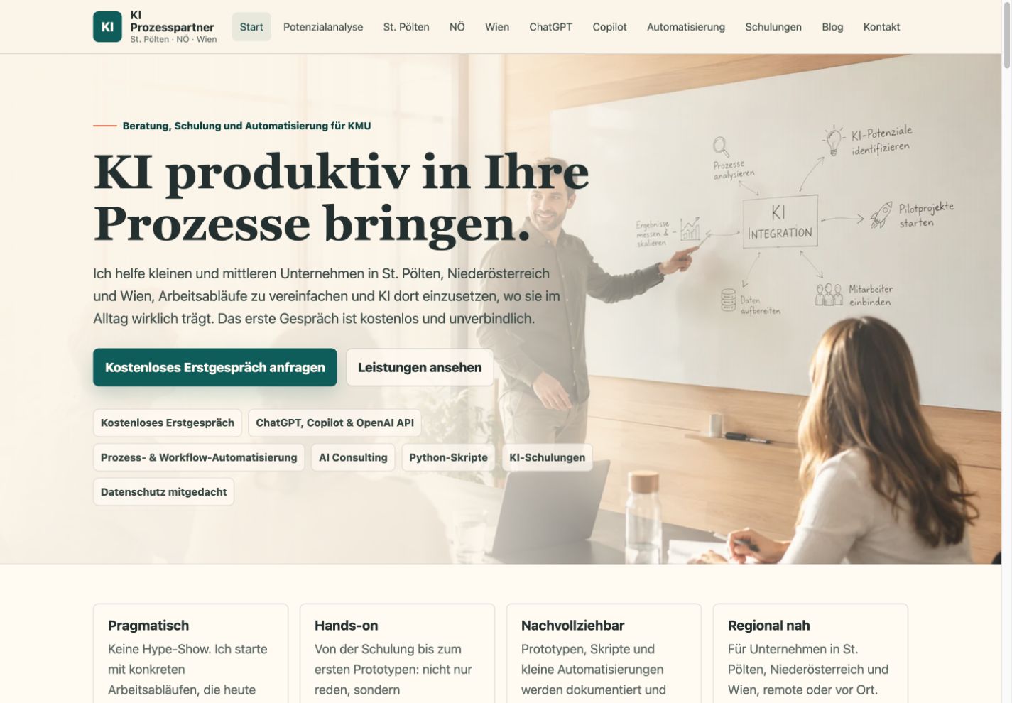 Startseite von KI Prozesspartner